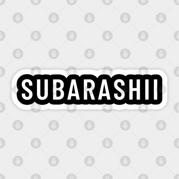 Subarashii Sticker by TheGeekTee